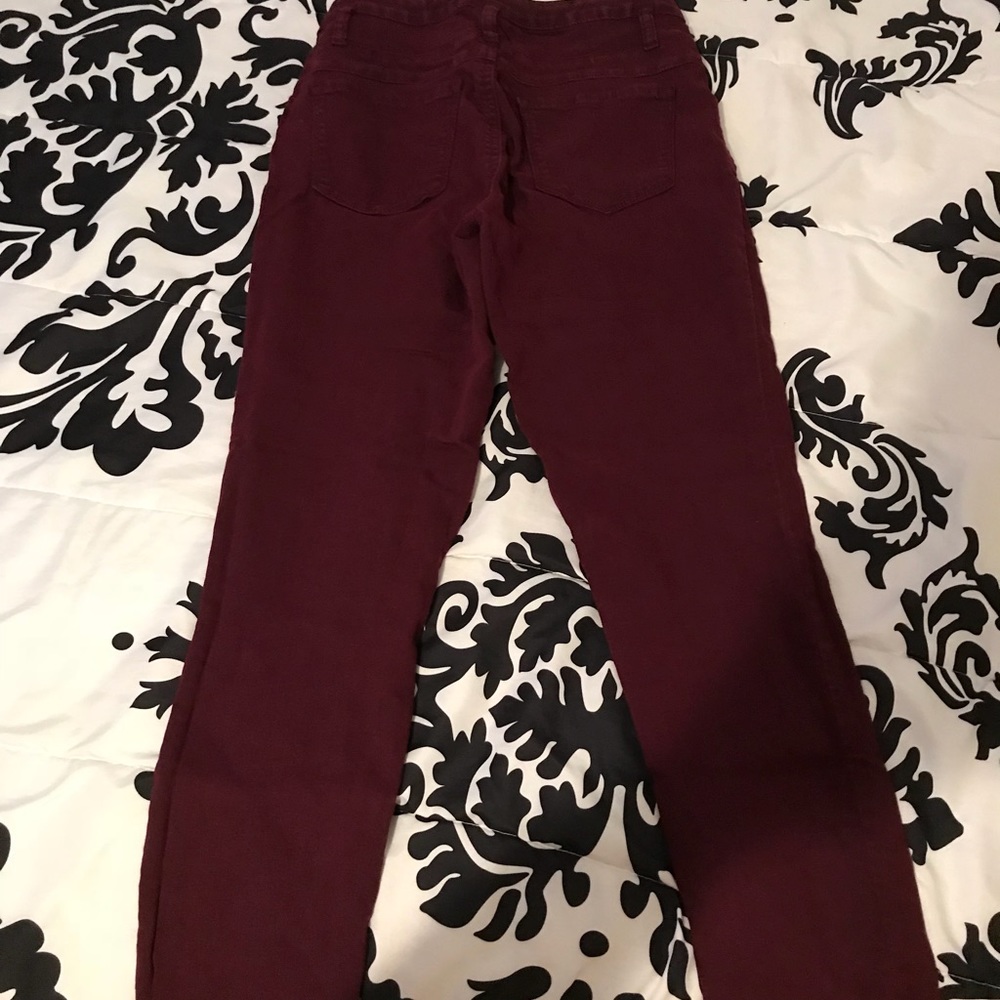 Burgundy High Waist Pants